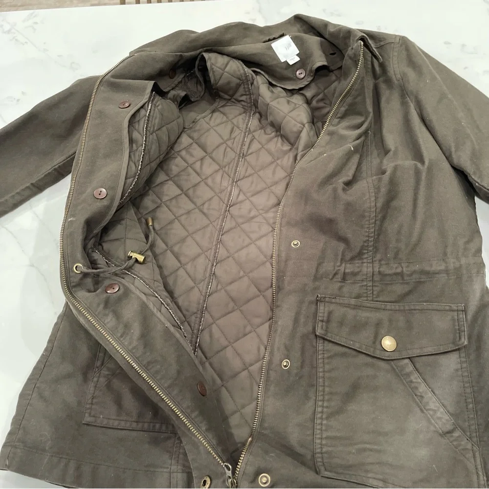 LIKE NEW! J.Jill army green lined utility jacket - Picture 14 of 14